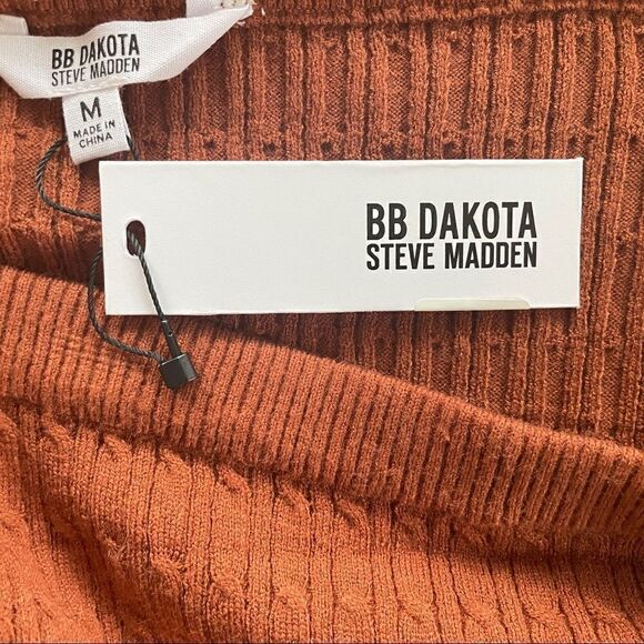 BB Dakota Steve Madden Cable Knit Rust Orange Mini Skirt M NWT - Picture 12 of 15
